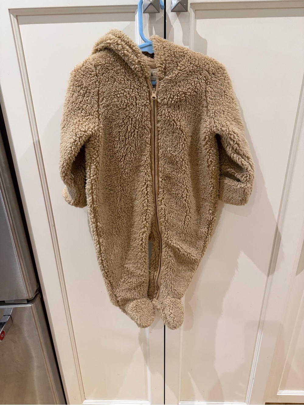 Baby gap 6-12m Sherpa Teddy Hooded bunting in tan